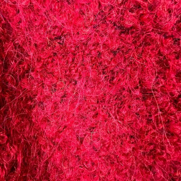 TEY ART Cardigan Sweater Womens Large Red One Button Collar Alpaca Wool Peru L - Picture 7 of 11